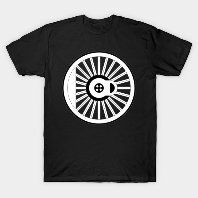 Locomotive Wheel Print T-Shirt by ontherails